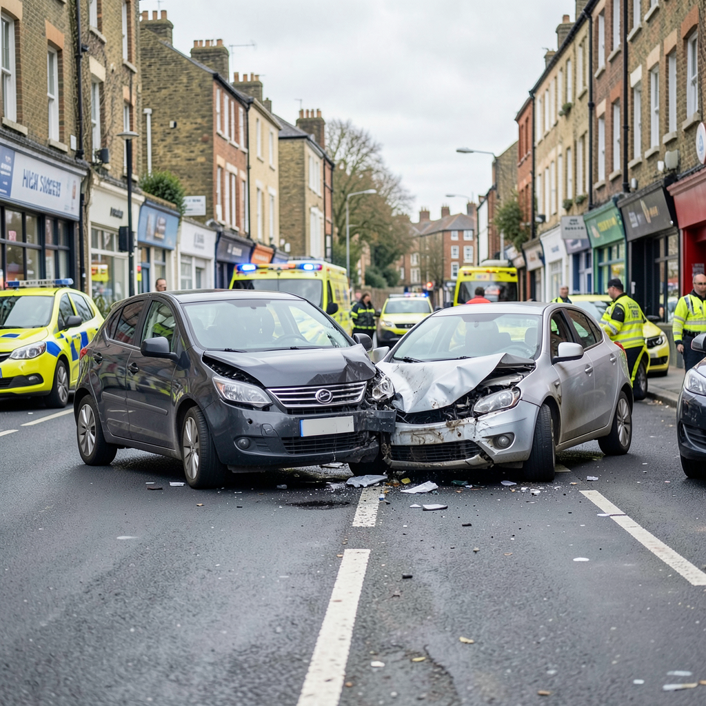 Busy north London route shut after collision